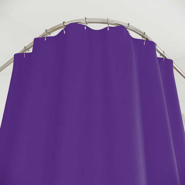 Dark Purple Polyester Shower Curtain, Modern Minimalist Solid Color Print 71" × 74" Modern Kids or Adults Colorful Best Premium Quality American Style One-Sided Luxury Durable Stylish Unique Interior Bathroom Shower Curtains - Printed in USA