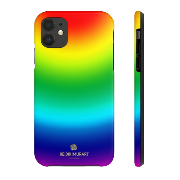 Rainbow Ombre Print Phone Case, Gay Pride Case Mate Tough Phone Cases-Made in USA - Heidikimurart Limited 