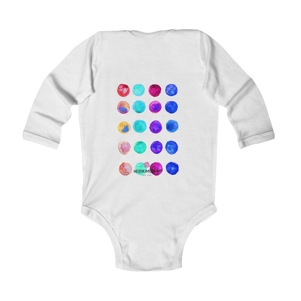 Polka Dots Printed Cute Super Soft Cotton Infant Long Sleeve Bodysuit - Made in UK-Kids clothes-Heidi Kimura Art LLC