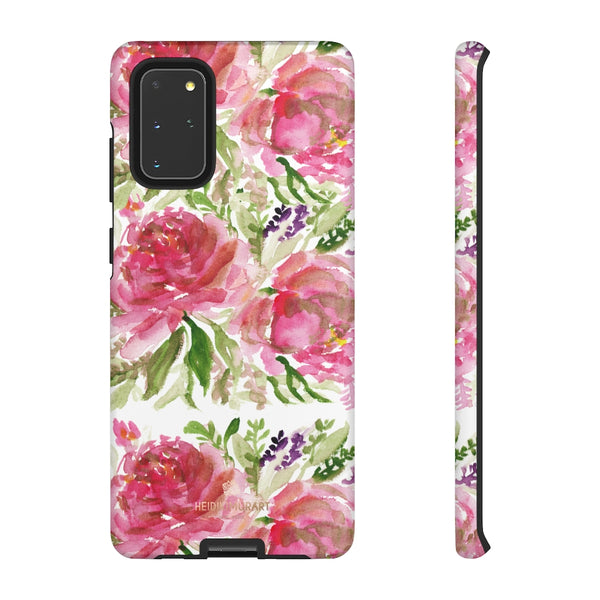 Pink Rose Floral Phone Case, Watercolor Flower Print Tough Designer Phone Case -Made in USA-Phone Case-Printify-Samsung Galaxy S20+-Matte-Heidi Kimura Art LLC