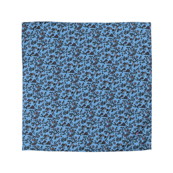 Blue Floral Microfiber Duvet Cover