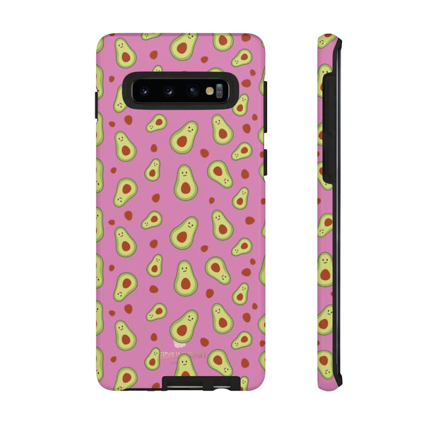 Pink Avocado Print Phone Case, Tough Designer Phone Case For Vegan Lovers -Made in USA-Phone Case-Printify-Samsung Galaxy S10-Glossy-Heidi Kimura Art LLC