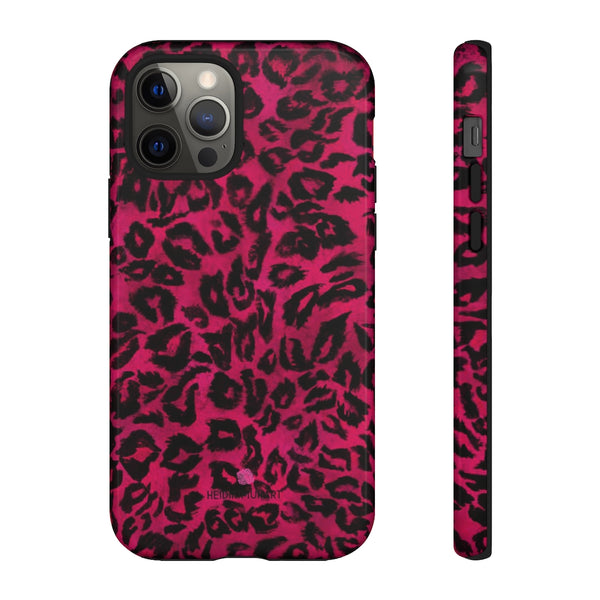 Pink Leopard Designer Tough Cases, Animal Print Designer Case Mate Best Tough Phone Case For iPhones and Samsung Galaxy Devices-Made in USA
