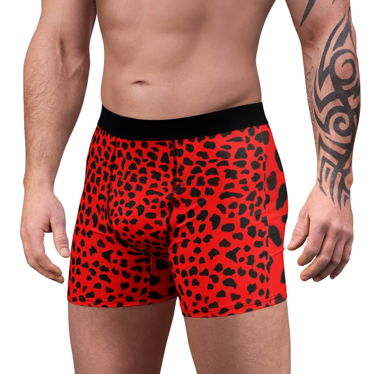 Hot Red Cheetah Underwear, Red Cheetah Or Leopard Animal Print Men's Boxer  Briefs Underwear (US Size: XS-3XL)