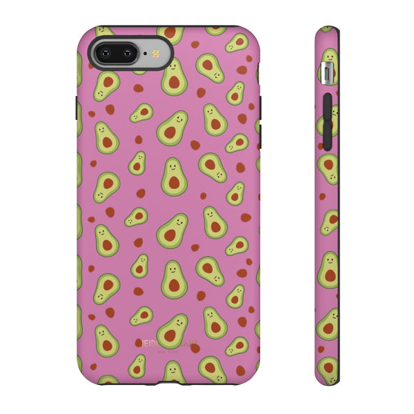 Pink Avocado Print Phone Case, Tough Designer Phone Case For Vegan Lovers -Made in USA-Phone Case-Printify-iPhone 8 Plus-Matte-Heidi Kimura Art LLC