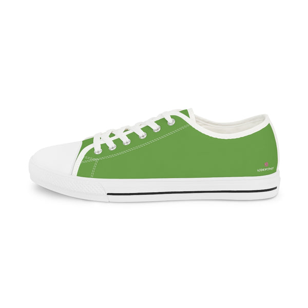 Green Solid Men's Sneakers, Solid Green Color Modern Minimalist Best Breathable Designer Men's Low Top Canvas Fashion Sneakers With Durable Rubber Outsoles and Shock-Absorbing Layer and Memory Foam Insoles (US Size: 5-14)