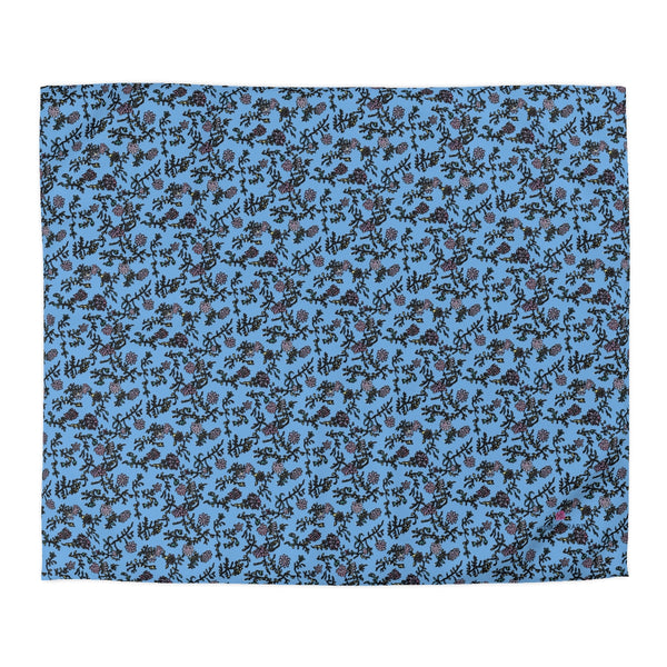 Blue Floral Microfiber Duvet Cover