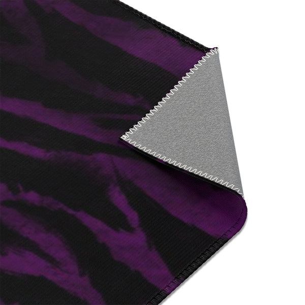 Purple Black Tiger Stripe Print Designer 24x36, 36x60, 48x72 inches Area Rugs - Printed in USA-Area Rug-Heidi Kimura Art LLC