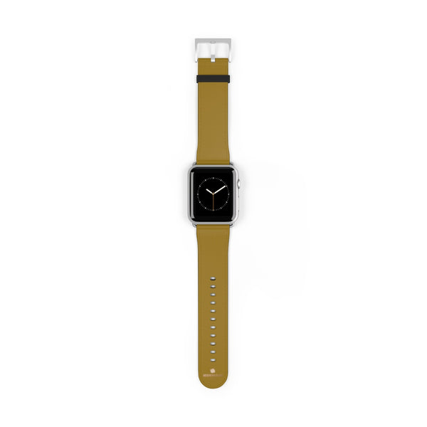 Brown Solid Color Print 38mm/42mm Premium Watch Band For Apple Watch- Made in USA-Watch Band-42 mm-Silver Matte-Heidi Kimura Art LLC