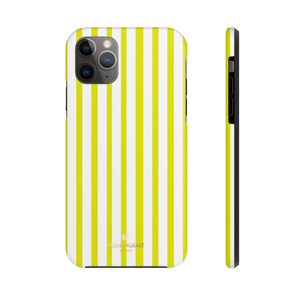 Yellow Striped iPhone Case, Designer Case Mate Tough Samsung Galaxy Phone Cases-Phone Case-Printify-iPhone 11 Pro Max-Heidi Kimura Art LLC