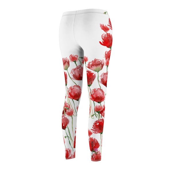 Red Poppy Floral Casual Leggings