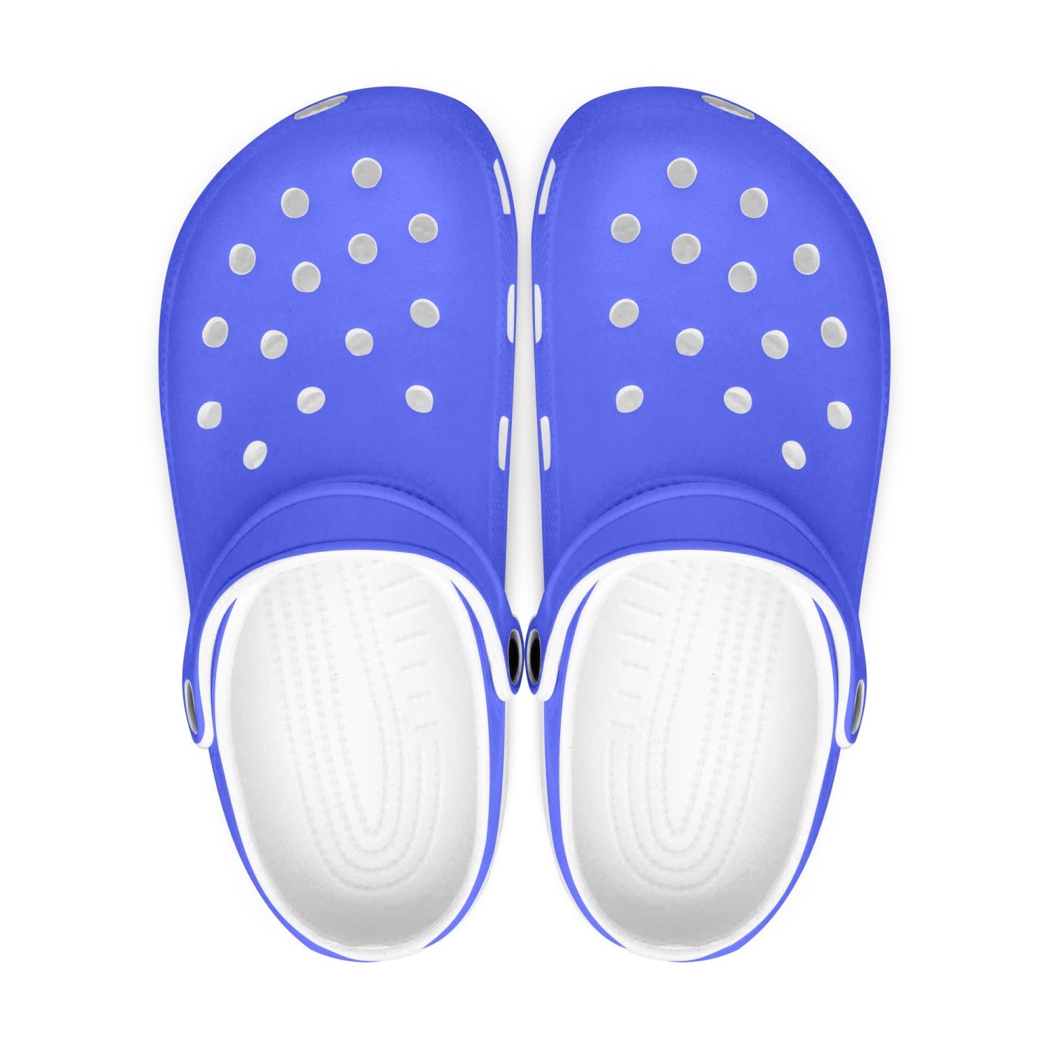 Bright Blue Color Unisex Clogs, Best Solid Blue Color Classic Solid Color Printed Adult's Lightweight Anti-Slip Unisex Extra Comfy Soft Breathable Supportive Clogs Flip Flop Pool Water Beach Slippers Sandals Shoes For Men or Women, Men's US Size: 3.5-12, Women's US Size: 4-12