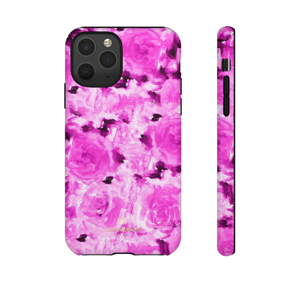 Hot Pink Floral Print Phone Case, Abstract Print Tough Cases, Designer Phone Case-Made in USA-Phone Case-Printify-iPhone 11 Pro-Glossy-Heidi Kimura Art LLC