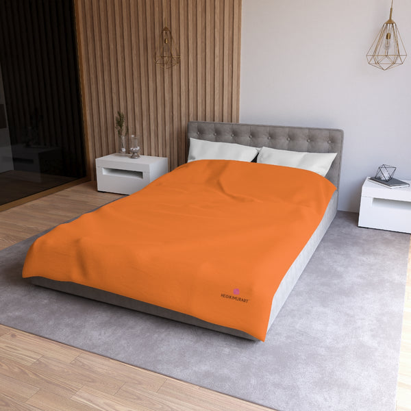 Light Orange Color Duvet Cover,  Solid Color Best Microfiber Duvet Cover