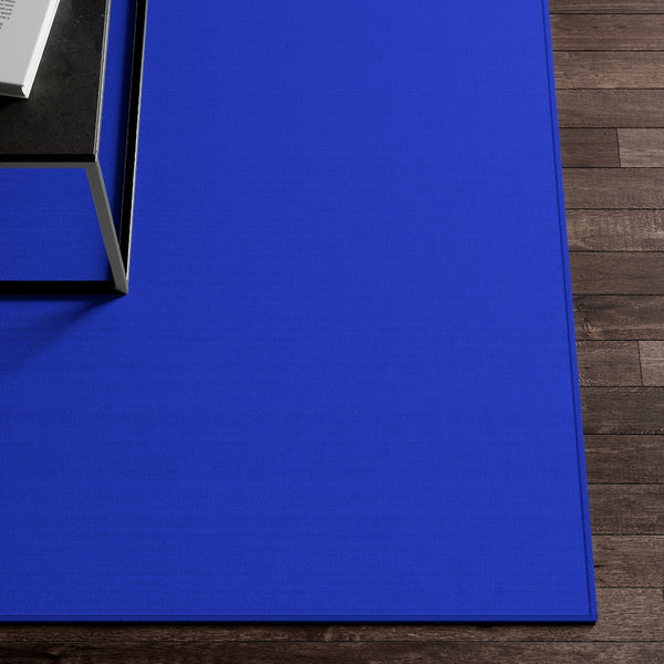 Blue Color Dornier Rug, Solid Blue Color Modern Basics Essential Premium Best Designer Durable Woven Skid-Resistant Premium Polyester Indoor Carpet Area Rug - Printed in USA (Size: 20"x32"(1'-8"x2'-8"), 35"×63"(2'-11"x5'-3"), 63"×84"(5'-3"x7'-0"))