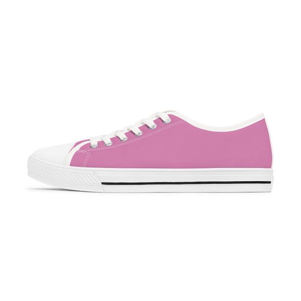 Light Pink Best Ladies' Sneakers, Solid Color Women's Low Top Sneakers Tennis Shoes (US Size: 5.5-12)