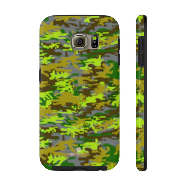 Grey Green Camo iPhone Case, Case Mate Tough Samsung Galaxy Phone Cases-Phone Case-Printify-Samsung Galaxy S6 Tough-Heidi Kimura Art LLC
