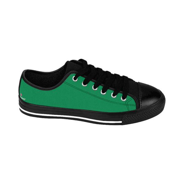 Dark Green Color Women's Sneakers, Solid Green Color Designer Low Top Women's Canvas Bright Best Quality Premium Fashion Casual Sneakers Tennis Running Athletic Shoes (US Size: 6-12)