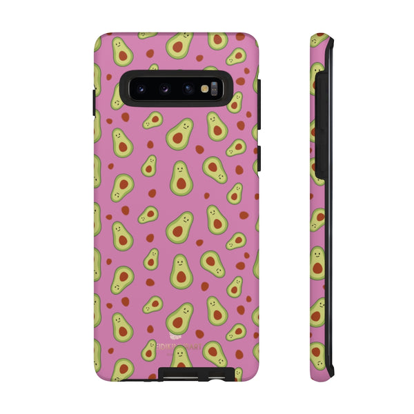 Pink Avocado Print Phone Case, Tough Designer Phone Case For Vegan Lovers -Made in USA-Phone Case-Printify-Samsung Galaxy S10-Matte-Heidi Kimura Art LLC