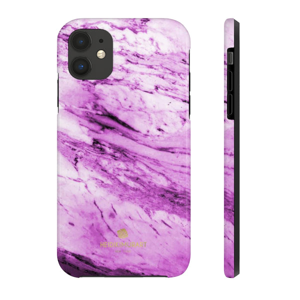 Purple Marble Print Phone Case, Designer Case Mate Tough Phone Cases-Made in USA - Heidikimurart Limited 