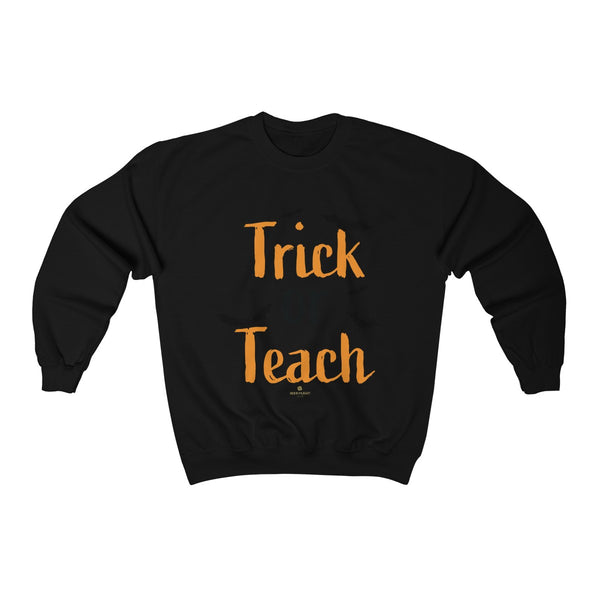 Fun Trick or Teach Bats Print Unisex Crewneck Sweatshirt For Teachers -Made in USA-Sweatshirt-Black-S-Heidi Kimura Art LLC