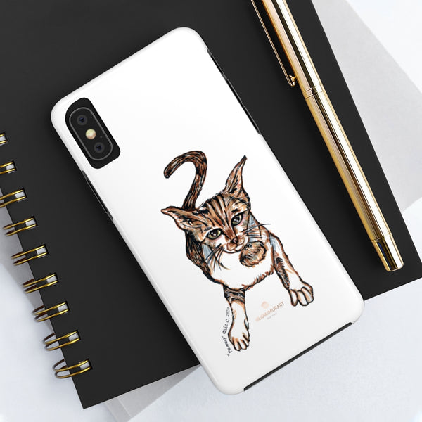 Cat Phone Case, Peanut Meow Cat Designer Case Mate Tough Phone Cases-Printed in USA - Heidikimurart Limited 