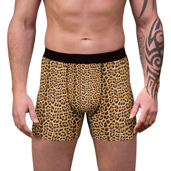 Leopard Print Men's Boxer Briefs-All Over Prints-Printify-Heidi Kimura Art LLCLeopard Print Men's Boxer Briefs, Animal Print Leopard Animal Printed Hot Men's Boxer Briefs Hipster Lightweight 2-sided Soft Fleece Lined Fit Underwear - (US Size: XS-3XL)