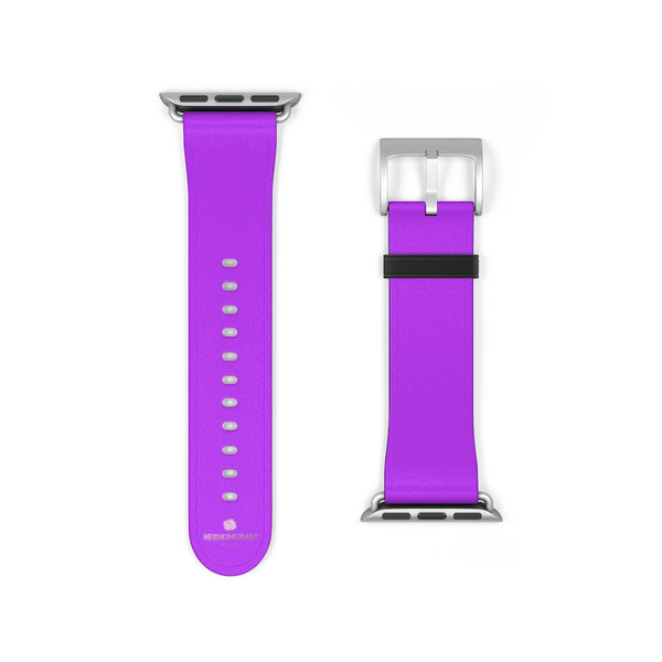Purple Solid Color Print 38mm/42mm Watch Band For Apple Watches- Made in USA-Watch Band-Heidi Kimura Art LLC
