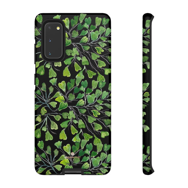 Green Maidenhair Fern Tough Cases, Black Leaf Print Phone Case-Made in USA-Phone Case-Printify-Samsung Galaxy S20-Matte-Heidi Kimura Art LLC