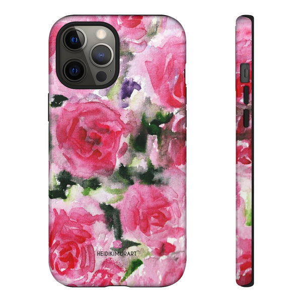 Rose Pink Floral Phone Case, Flower Print Best Designer Art iPhone Samsung Case-Made in USA - Heidikimurart Limited 