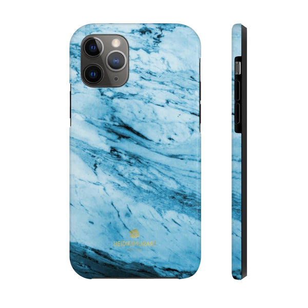 Blue Marble Print Phone Case, Designer Case Mate Tough Phone Cases-Made in USA - Heidikimurart Limited 