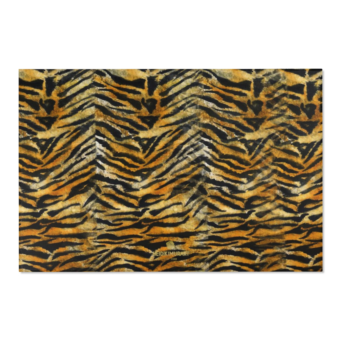 Orange Tiger Stripe Animal Print Designer 24x36, 36x60, 48x72 inches Area Rugs - Printed in USA-Area Rug-72" x 48"-Heidi Kimura Art LLC