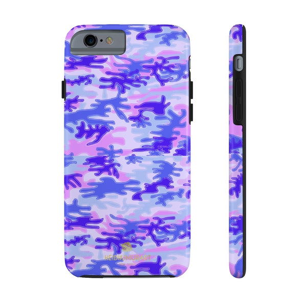 Cute Purple Camo iPhone Case, Pink Army Camouflage Case Mate Tough Phone Cases-Phone Case-Printify-iPhone 6/6s Tough-Heidi Kimura Art LLC