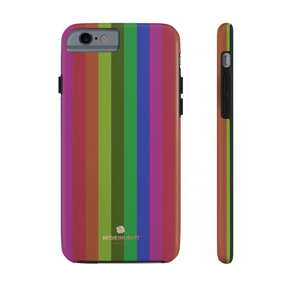Faded Rainbow Stripe iPhone Case, Case Mate Tough Samsung Galaxy Phone Cases-Phone Case-Printify-iPhone 6/6s Tough-Heidi Kimura Art LLC
