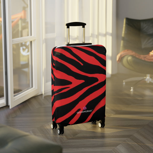 Red Zebra Print Luggage Cover