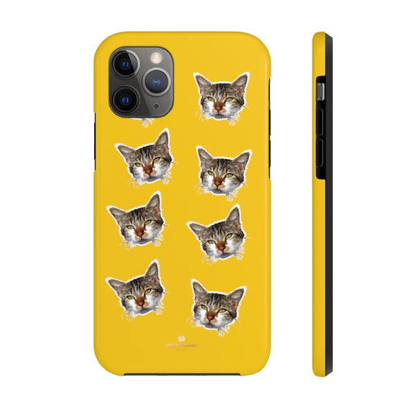 Yellow Cat Phone Case, Peanut Meow Cat Case Mate Tough Phone Cases-Made in USA - Heidikimurart Limited 
