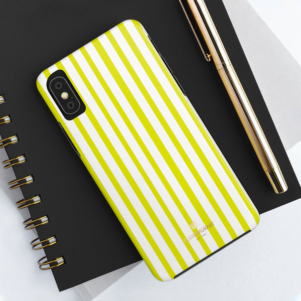 Yellow Striped iPhone Case, Designer Case Mate Tough Samsung Galaxy Phone Cases-Phone Case-Printify-Heidi Kimura Art LLC