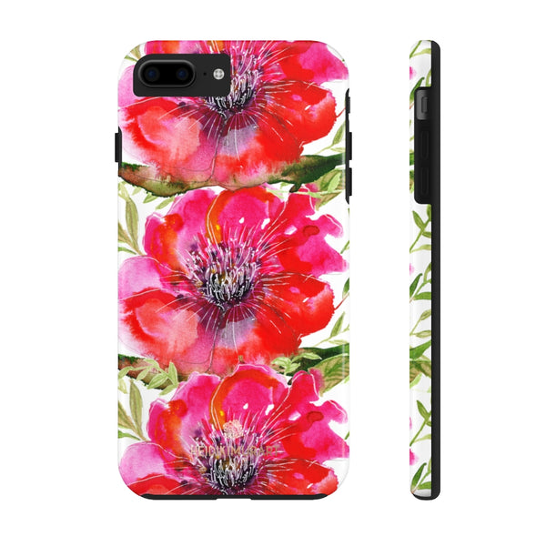 Bright Red Hibiscus Phone Case, Flower Floral Case Mate Tough Phone Cases-Made in USA - Heidikimurart Limited 