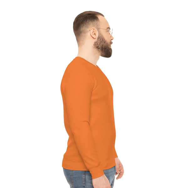 Orange Color Lightweight Men's Sweatshirt, Dark Red Men's Shirt