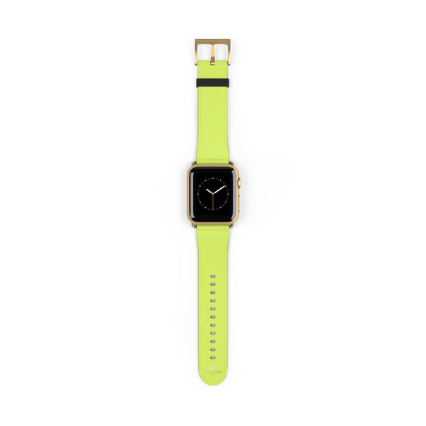 Light Green Solid Color Print 38mm/42mm Watch Band For Apple Watches- Made in USA-Watch Band-38 mm-Gold Matte-Heidi Kimura Art LLC