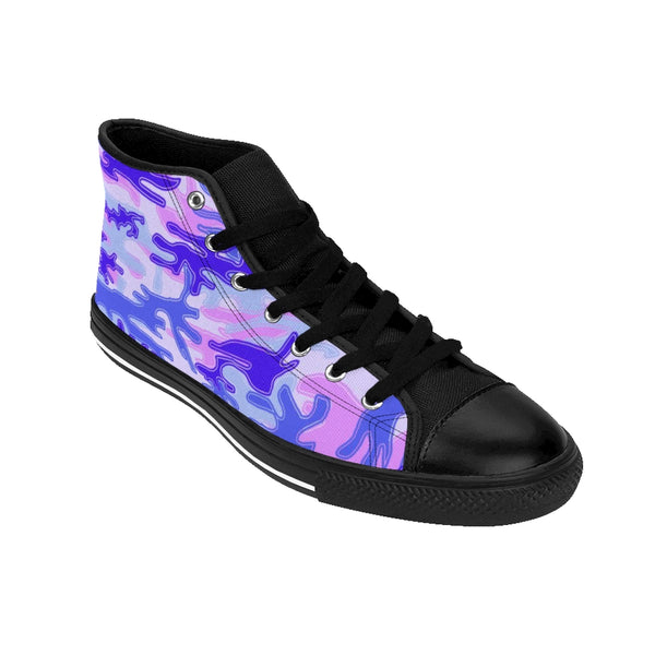 Purple Camo Women's Sneakers, Army Print Designer High-top Sneakers Tennis Shoes-Shoes-Printify-Heidi Kimura Art LLCPurple Camo Women's Sneakers, Pink Violet Army Military Camouflage Print 5" Calf Height Women's High-Top Sneakers Running Canvas Shoes (US Size: 6-12)Purple Camo Women's Sneakers, Pink Violet Army Military Camouflage Print 5" Calf Height Women's High-Top Sneakers Running Canvas Shoes (US Size: 6-12)