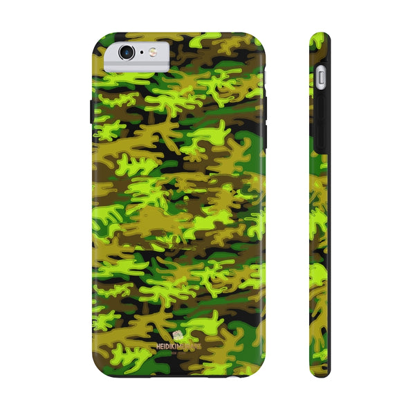 Black Green Camo iPhone Case, Case Mate Tough Samsung Galaxy Phone Cases-Phone Case-Printify-iPhone 6/6s Plus Tough-Heidi Kimura Art LLC