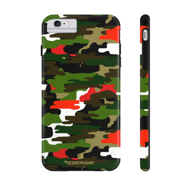Red Green Camo iPhone Case, Classic Army Camouflage Case Mate Tough Phone Cases-Phone Case-Printify-iPhone 6/6s Plus Tough-Heidi Kimura Art LLC