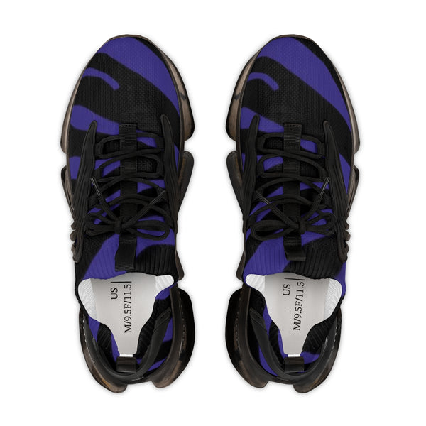 Purple Zebra Print Men's Shoes, Comfy Zebra Striped Animal Print Comfy Men's Mesh-Knit Designer Premium Laced Up Breathable Comfy Sports Sneakers Shoes (US Size: 5-12)