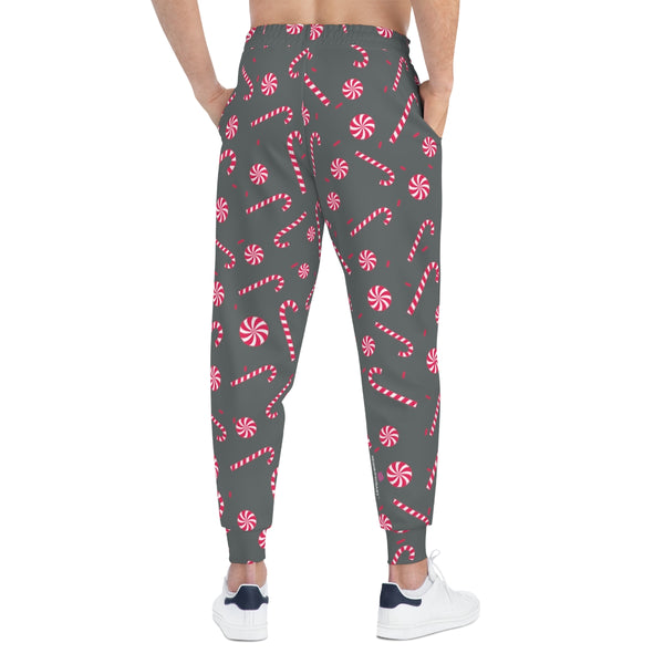 Christmas Winter Unisex Athletic Joggers, Grey Joggers For Men or Women