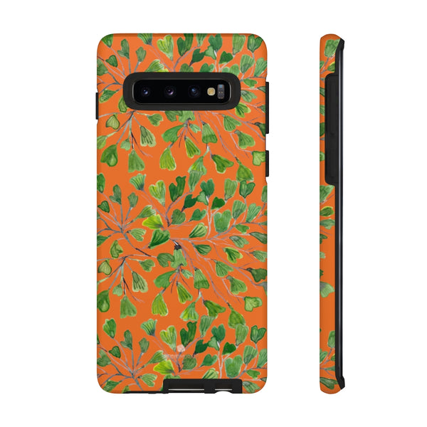 Orange Maidenhair Fern Tough Cases, Green Leaf Print Phone Case-Made in USA-Phone Case-Printify-Samsung Galaxy S10-Matte-Heidi Kimura Art LLC