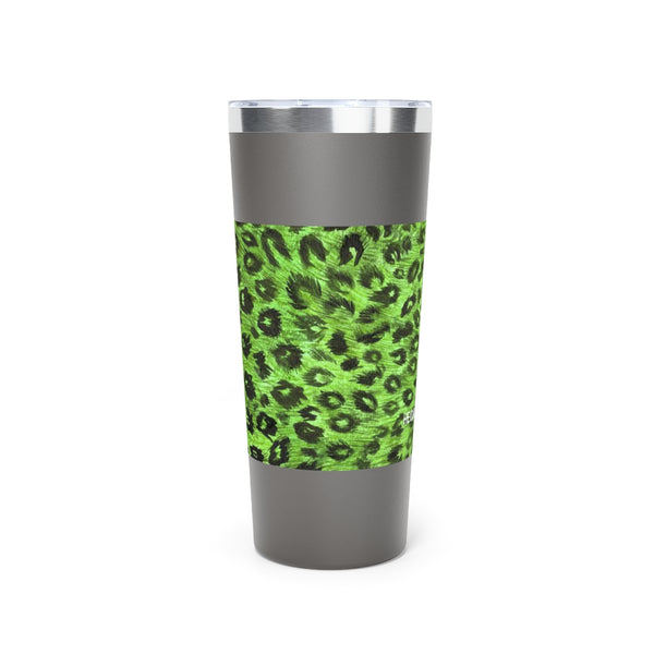 Green Leopard Print Tumbler, Copper Vacuum Insulated Tumbler, 22oz