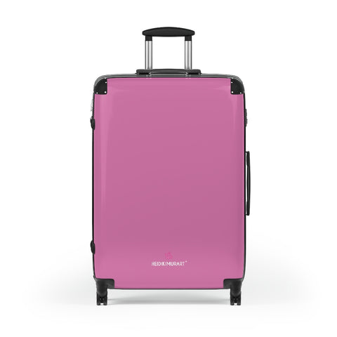 Light Pink Solid Color Suitcases, Modern Simple Minimalist Designer Suitcase Luggage (Small, Medium, Large) Unique Cute Spacious Versatile and Lightweight Carry-On or Checked In Suitcase, Best Personal Superior Designer Adult's Travel Bag Custom Luggage - Gift For Him or Her - Made in USA/ UK