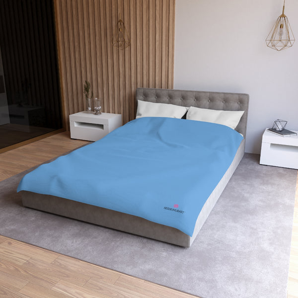 Pastel Blue Color Duvet Cover,  Solid Color Best Microfiber Duvet Cover