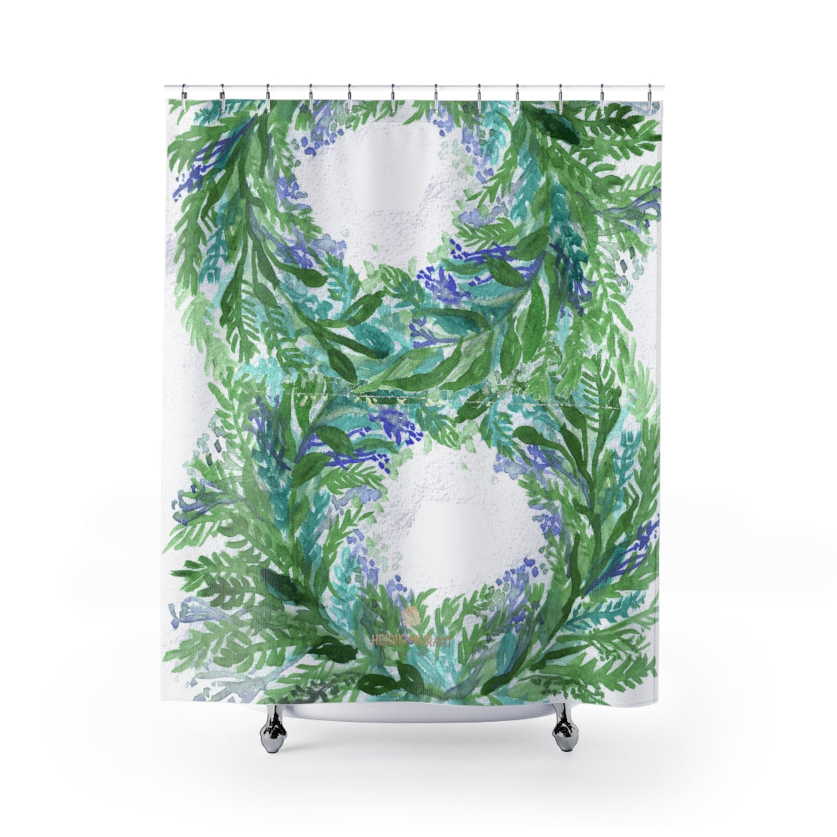 White Purple French Lavender Floral Print Designer Polyester Shower Curtains-Made in USA-Shower Curtain-71" x 74"-Heidi Kimura Art LLC White Lavender Shower Curtain, White Purple French Lavender Floral Print Designer Polyester Shower Curtains- Printed in USA, Polyester Large 100% Polyester 71x74 inches Shower Curtains